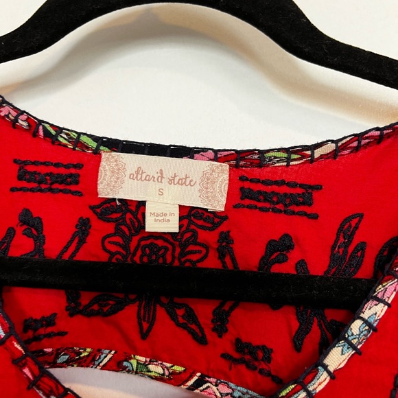 Altar’d State Red Multicolored Stitched Dress - Picture 3 of 4